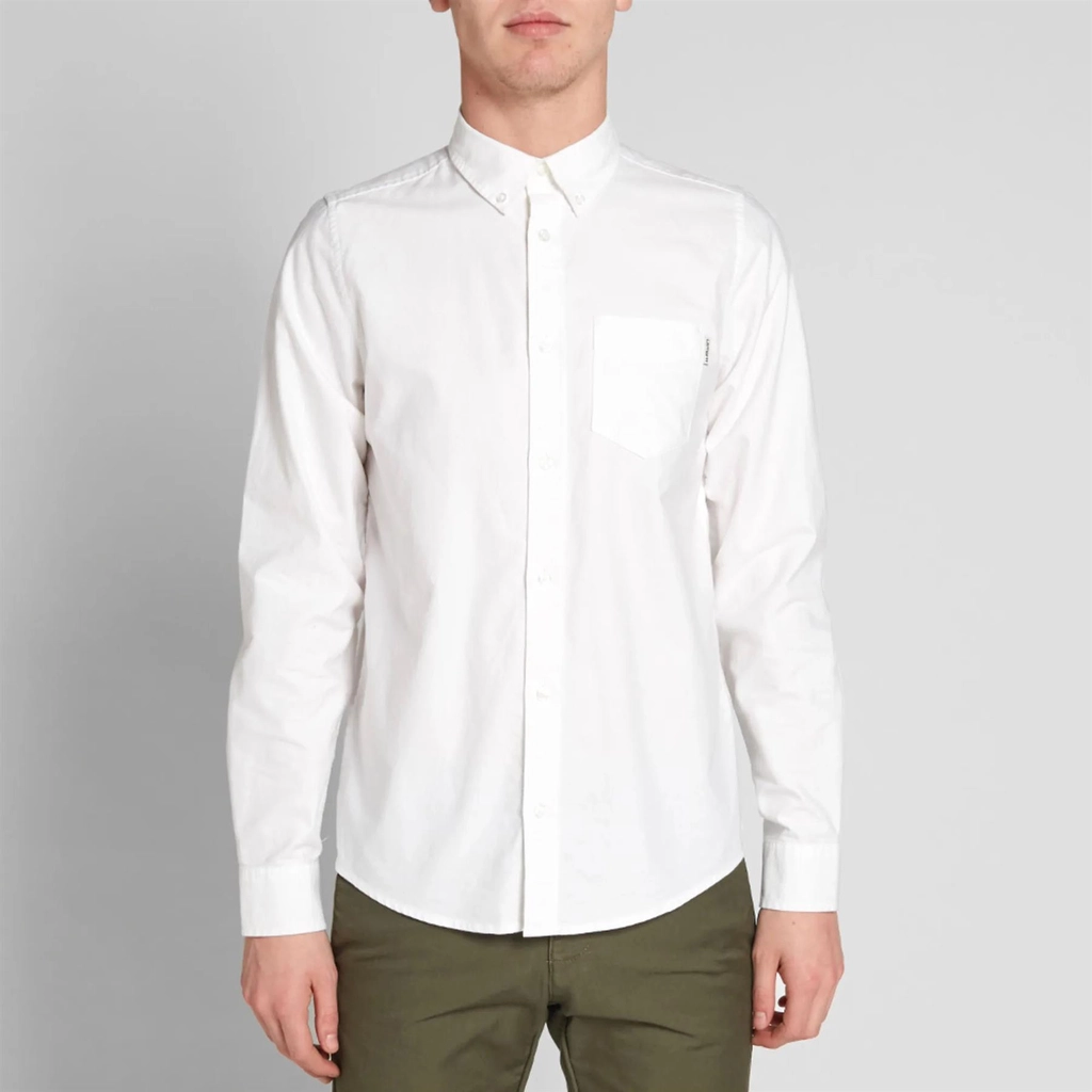 Carhartt WIP Mens Oxford Cotton Shirt - White - Size Small